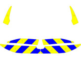 Chevronpatroon Koffer Cupra Born Politie klasse 3 geel/blauw 10 cm