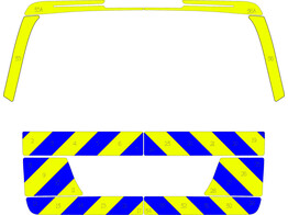 Chevronpatroon Koffer Mercedes Vito Politie Klasse 3 Geel/blauw 10 cm PZ HEKLA 5349