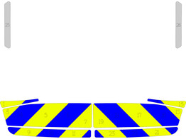 Chevron pattern Hood Peugeot 208 Police class 3 yellow/blue