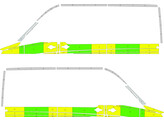 Striping Mercedes Sprinter 2012 L2H2 - Half Battenburg T11500 Yellow/Green/White  left   right  2 sl