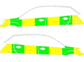 Striping Ssangyong Korando 2010 2019 - Half Battenburg Grun/Gelb/Wei   Links   Rechts 