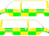 Striping VW Transporter T5 Battenburg Groen-Geel 1-EXQ-897