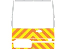 Striping Ford Transit Custom 2019 H2 - Half Chevrons T11500 Oranje/Geel/Wit 10 cm 1-XRX-403