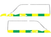 Striping Opel Movano -2019 L2H2 Half Battenburg Green/Yellow/White  links   rechts  2 schuifdeuren