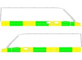 Striping Mercedes Sprinter 2018 L2H1 - Half Battenburg T11500 Grun/Gelb Wei   links   rechts  1 Schi