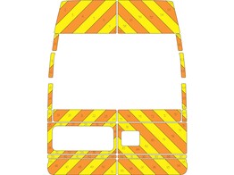 Striping Ford Transit H3 old model Chevrons 10cm - T11500 Orange/Yellow with windows