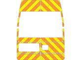 Striping Ford Transit H3 oud model Chevrons 10cm T11500 oranje/geel met ruiten