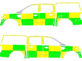 Striping Ford Ranger 4x4 Battenburg Groen/Geel/Wit  links   rechts 