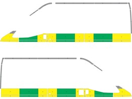 Striping Ford Transit  oud model  Half Battenburg Green/Yellow/White  rechts links  1 schuifdeur RKV