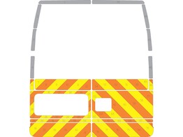 Striping Ford Transit  oud model  H2 Half Chevrons Oranje/Geel/Wit 10 cm RKV Stekene