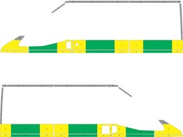 Striping Ford Transit  oud model  Half Battenburg Green/Yellow/White  rechts links  1 schuifdeur RKV Berlaar