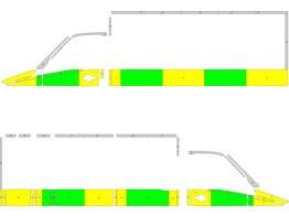 Striping Mercedes Sprinter Kastopbouw Half Battenburg Groen/Geel/Wit  links   rechts  RKV Berlaar