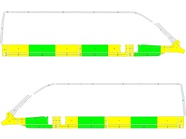 Striping Citroen Jumper/Peugeot Boxer L3H2 2006- Half Battenburg Groen/Geel/Wit  links   rechts  2 schuifdeuren RKV Tervuren