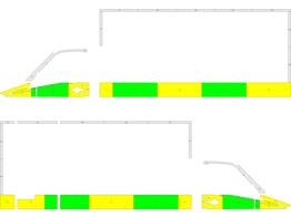 Striping Mercedes Sprinter Kastopbouw Half Battenburg Groen/Geel/Wit  links   rechts  RKV Prov. W-VL