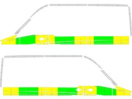 Striping Mercedes Sprinter L2H2 Half Battenburg Groen/Geel/Wit 1 schuifdeur Zonder magneten