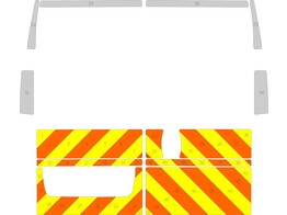 Striping Citroen Jumper/Peugeot Boxer H2 2006- Half Chevrons  sous les fenetres  Orange/Jaune/Blanc