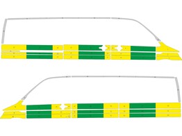 Striping Volkswagen T6 L2H1 Half Battenburg Groen/Geel/Wit KIT  links   rechts  schuifdeur rechts RKV Mortsel