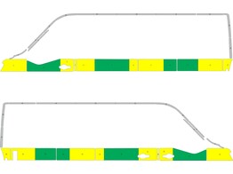 Striping Renault Master L3H2 Battenburg Vert/Jaune/Blanc  gauche   droite  1 porte coulissante RKV N