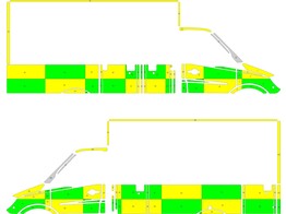 Striping MAN TGE/Volkswagen Crafter L2H1 2018- Traffic Officer KIT Avery Prismatic Yellow / Oralite