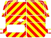 Striping Opel Vivaro 2020 H1 - Chevrons T7500 Rouge/Jaune 10 cm - Sans vitres