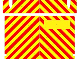 Striping Container Civiele Bescherming rear chevrons Klasse 3 red/yellow 10cm divers