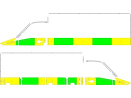 Striping Mercedes Sprinter Kastopbouw Half Battenburg Groen/Geel/Wit  links   rechts  rode kruis Izegem