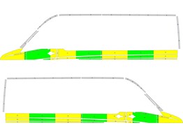 Striping volkswagen crafter 2008 Half Battenburg Green/Yellow/White KIT  links   rechts  schuifdeur rechts zonder magneten