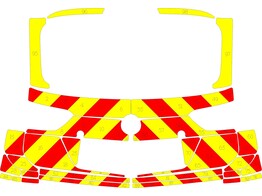 Striping Volkswagen Tiguan 2018 Chevrons Rood/Geel 10 cm Hesbaye