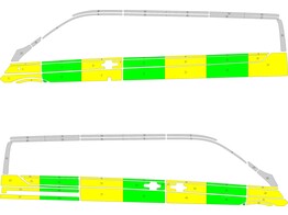 Striping Ford Transit Custom L1H1 half battenburg geel/groen/wit 1 schuifdeur rechts RKV Zwevegem