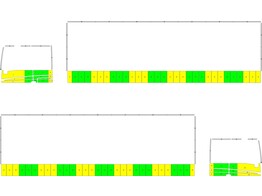 Striping Vracht DAF battenburg geel/groen/wit 489-AQJ