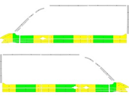 Striping Volkswagen Crafter 2017 L3H3 - Half Battenburg T11500 Vert/Jaune/Blanc  gauche   droite  1