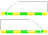 Striping Volkswagen Crafter 2017 L3H3 - Half Battenburg T11500 Groen/Geel/Wit  links   rechts  1 schuifdeur 180 