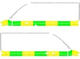 Striping Volkswagen Crafter 2017 L3H3 - Half Battenburg T11500 Vert/Jaune/Blanc  gauche   droite  1