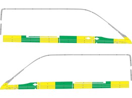 Striping Ford Transit Multi Use L4H3 Half Battenburg Green/Yellow/White  rechts  1 schuifdeur