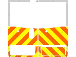 Striping Renault Trafic/Opel Vivaro 2010-2015 H1 - Half Chevrons Avery Prismatic Orange/Jaune/Blanc