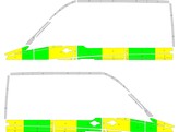 Striping Mercedes Sprinter 2012 L1H2 - Half Battenburg T11500 Vert/Jaune/Blanc  gauche   droite  1 p