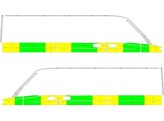 Striping Mercedes Sprinter 2018 L2H1 - Half Battenburg T11500 Yellow/Green/White  left   right  2 sl