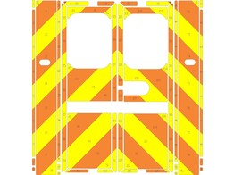 Striping Mercedes Sprinter Kastopbouw Chevrons Oranje/Geel 20 cm 1-GIP-022