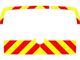 Striping Opel Combo/Fiat Doblo - Chevrons T7500 Red/Yellow 10 cm - boot lid with window - ZdS Val de