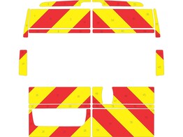 Striping Peugeot Boxer/Fiat Ducato/Citroen Jumper 2014- Chevrons Avery Prismatic T7500 Rood/Geel 20 cm