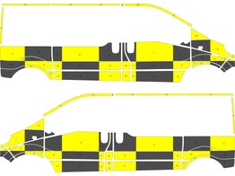 Striping Renault Trafic - Traffic Officer KIT Avery Prismatic Geel / Oralite Zwart  links   rechts  2 schuifdeuren Takeldienst LD