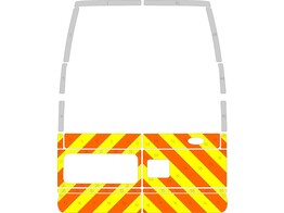 Striping Ford Transit  old model  H3 Half Chevrons Orange/Yellow/White 10 cm