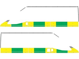 Striping Ford Transit  oud model  Half Battenburg Green/Yellow/White  rechts links  1 schuifdeur