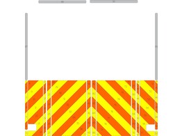 Striping Mercedes Sprinter Kastopbouw Half Chevrons Oranje/Geel/Wit 10 cm RKV Halle