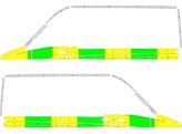 Striping volkswagen crafter 2008 Half Battenburg Green/Yellow/White KIT  links   rechts  schuifdeur