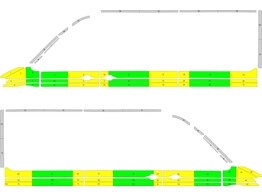 Volkswagen Crafter L3H3 Half Battenburg Groen/Geel/Wit  links   rechts  2 schuifdeuren