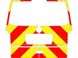 Striping Volkswagen Transporter T5 H1 2003-2015 - Chevrons T11500 Red/Yellow 20 cm - tailgate glazed