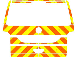 Striping VW T6 H1 chevrons geel/oranje 10cm klep met raam