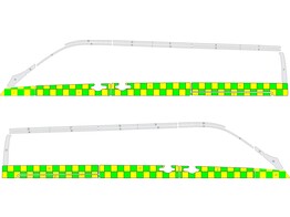 Striping Ford Transit Custom 2020 L2H1 Battenburg une double rangee de carreaux  cotes de 100mm  JAU