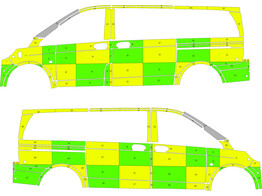 Striping Mercedes Vito MUG Battenburg Green/Yellow/White  left   right  ART